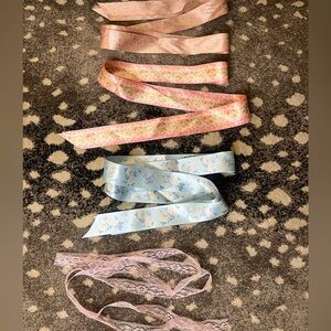 Collection Of Loveshackfancy Ribbons Pink Blue Satin Lace Floral Vintage